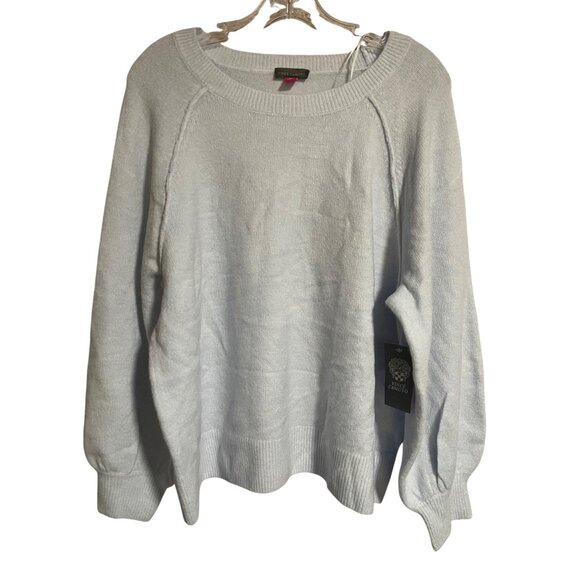 Vince Camuto Womens Light Blue Knit Sweater Size M Acrylic Blend Pullover Crew - Picture 1 of 7